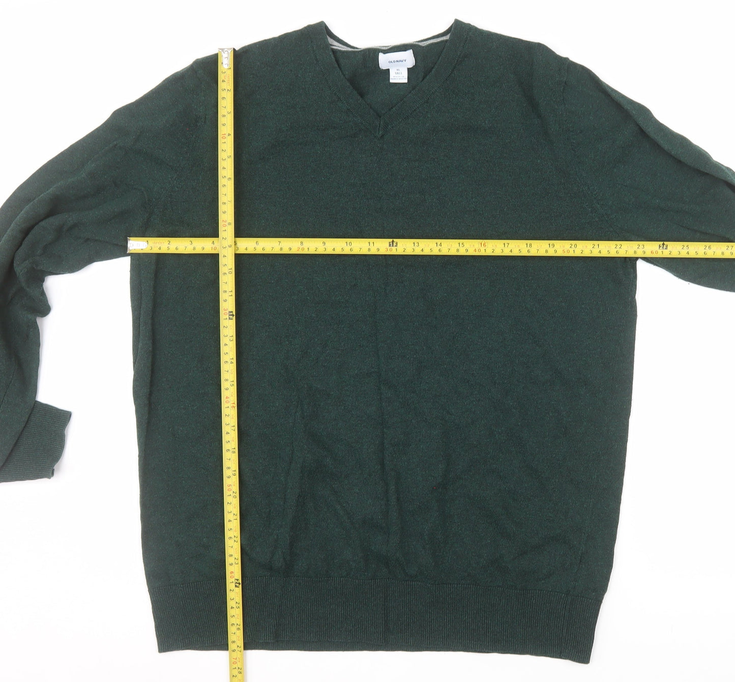Old Navy Men’s Green V-Neck Knit Pullover Jumper XL Tall