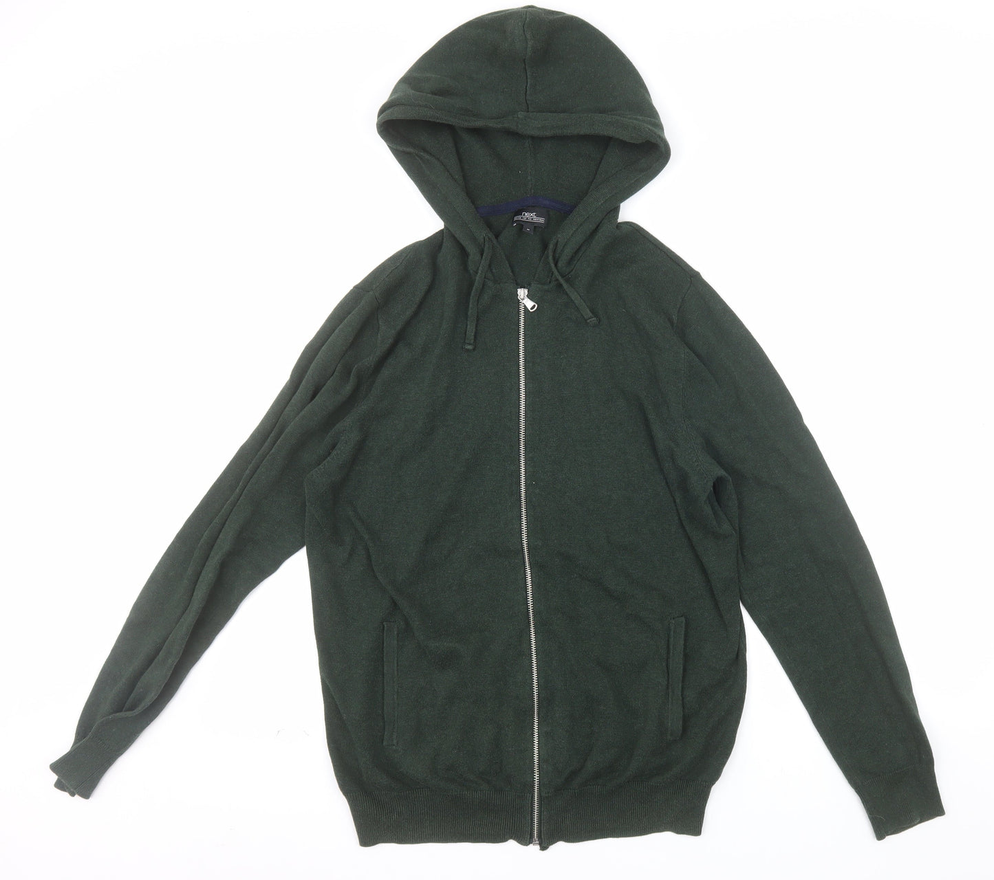Next Men's Green Full Zip Hoodie Medium Cotton Cashmere Knit