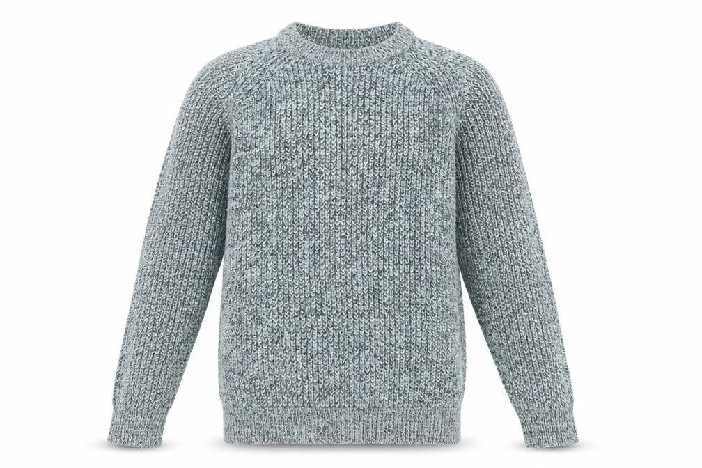 Tu Men Blue Chunky Knit Acrylic Crew Neck Pullover Jumper M