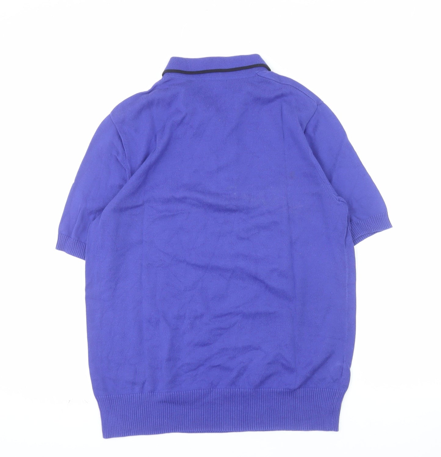 Fred Perry Men's Blue Cotton Short Sleeve Polo Shirt Size M
