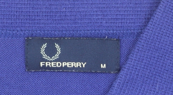 Fred Perry Men's Blue Cotton Short Sleeve Polo Shirt Size M