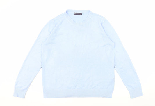 Marks and Spencer Womens Blue Size 16 Acrylic Crew Neck Jumper