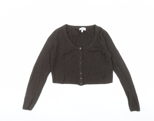 & Other Stories Women Brown Wool Blend Button Cardigan Size 12