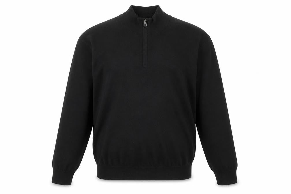 Limehaus Men’s Black 1/2 Zip Wool Blend Jumper Size L