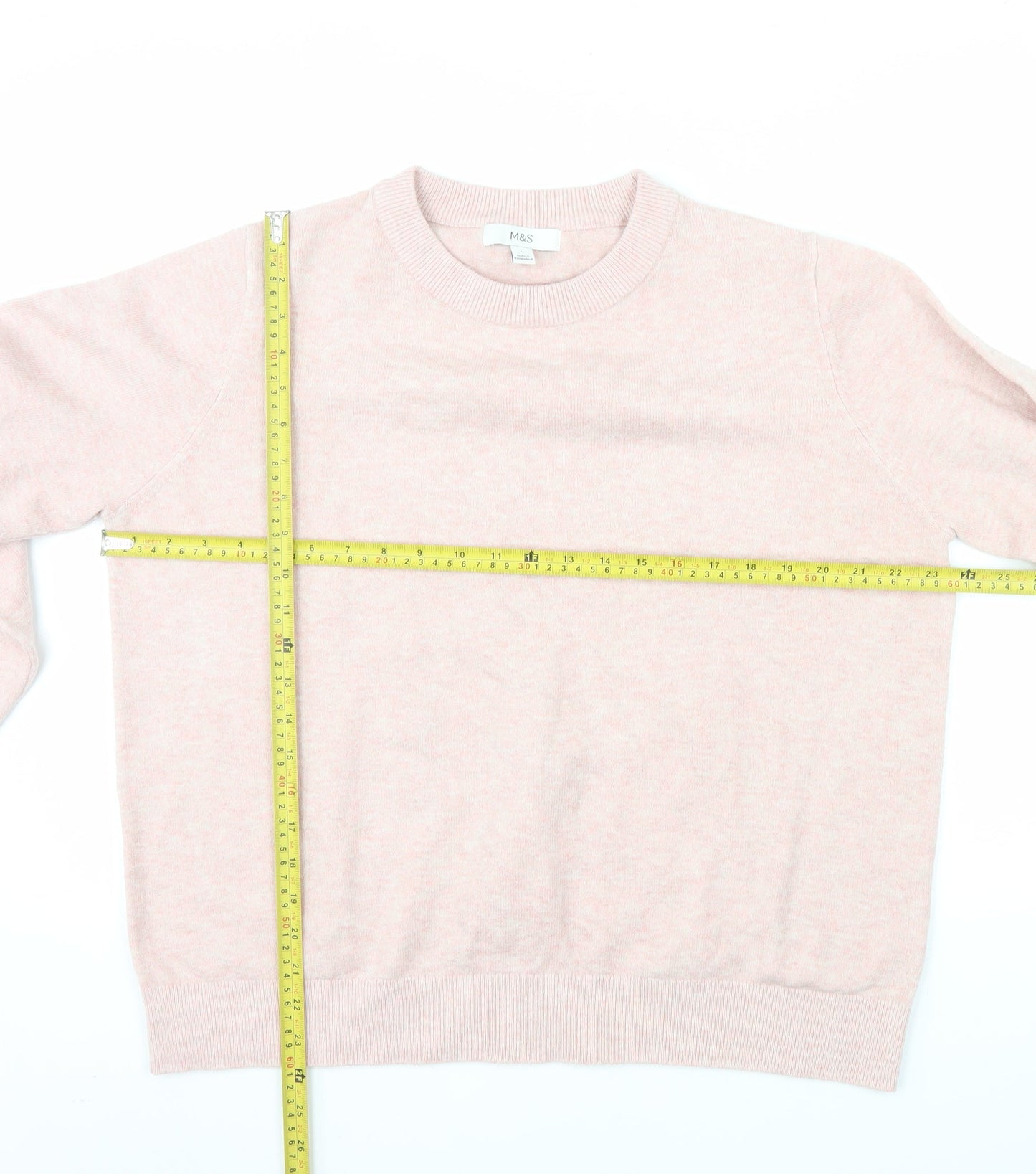 Marks and Spencer Womens Pink Crew Neck Knit Jumper L