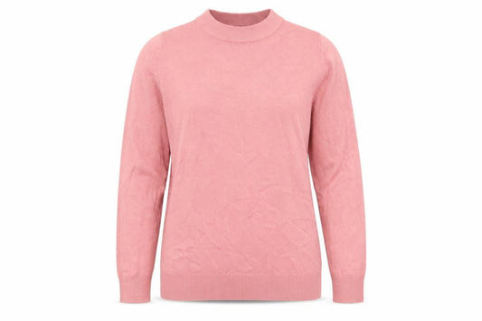 Bonmarché Women's Pink Mock Neck Long Sleeve Acrylic Jumper Size 16