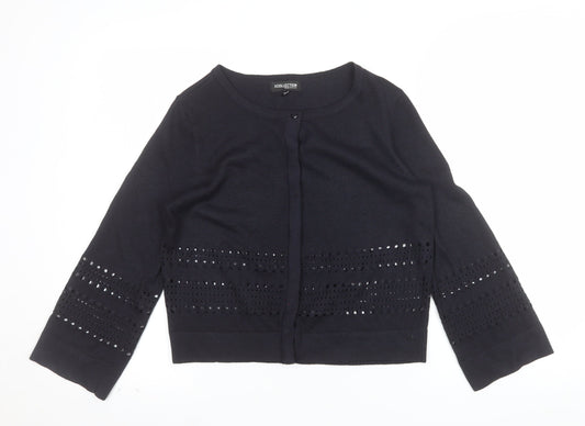 Debenhams Women’s Black Sequin Knit 3/4 Sleeve Cardigan Size 10