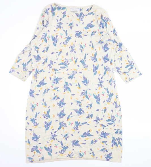 Marks and Spencer Per Una Weekend Women’s Beige Floral Tunic Jumper Size 16