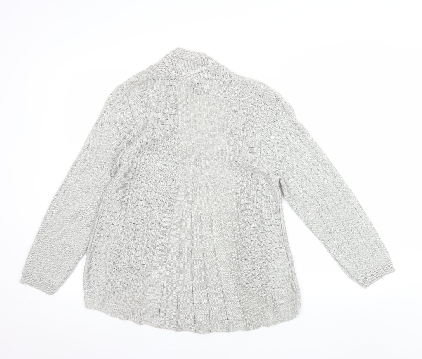 Florida Collection Women's Grey Cable-Knit Open Cardigan S