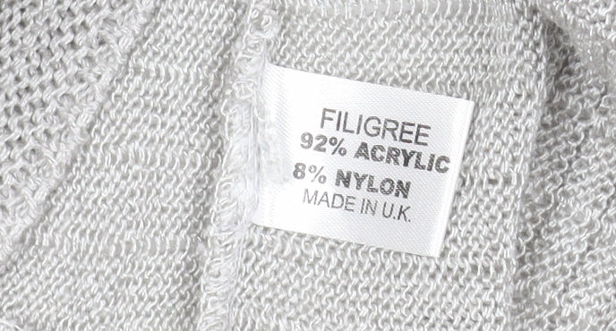 Florida Collection Women's Grey Cable-Knit Open Cardigan S