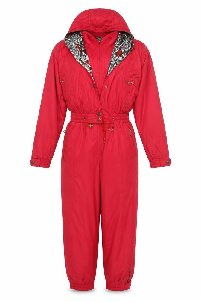Cabela's Women Red Hooded Jumpsuit Size L Polyester Nylon Outerwear