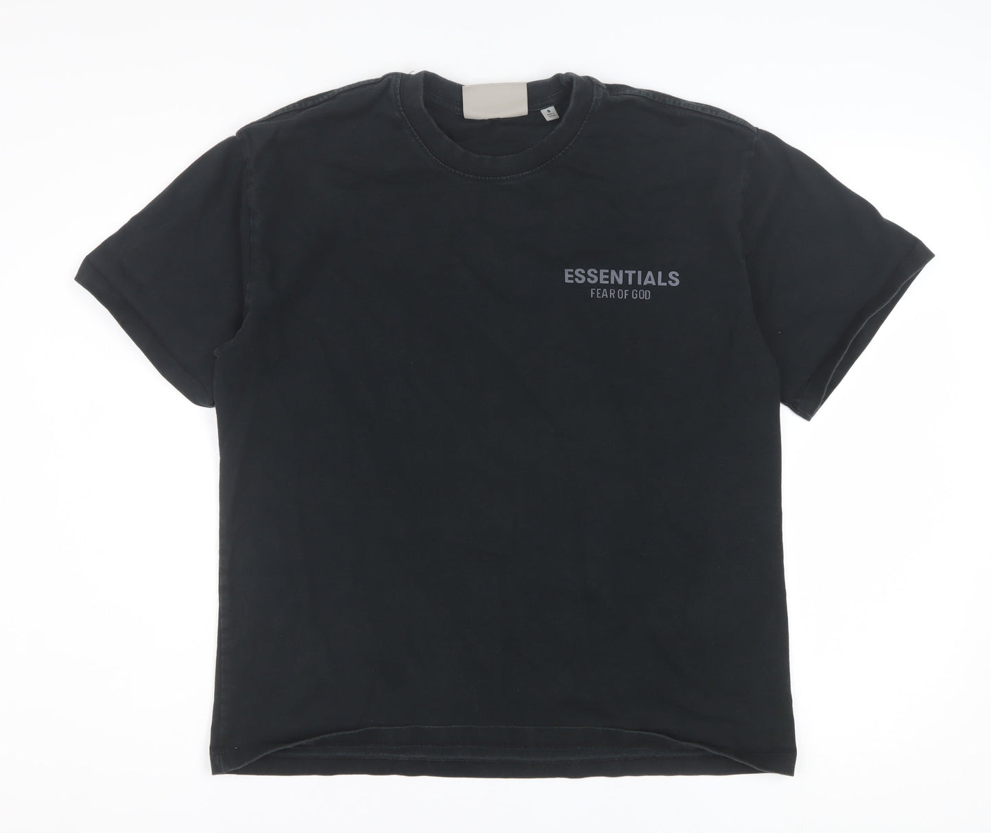 Fear of God Essentials Men's Black Cotton Short Sleeve T-Shirt Size S