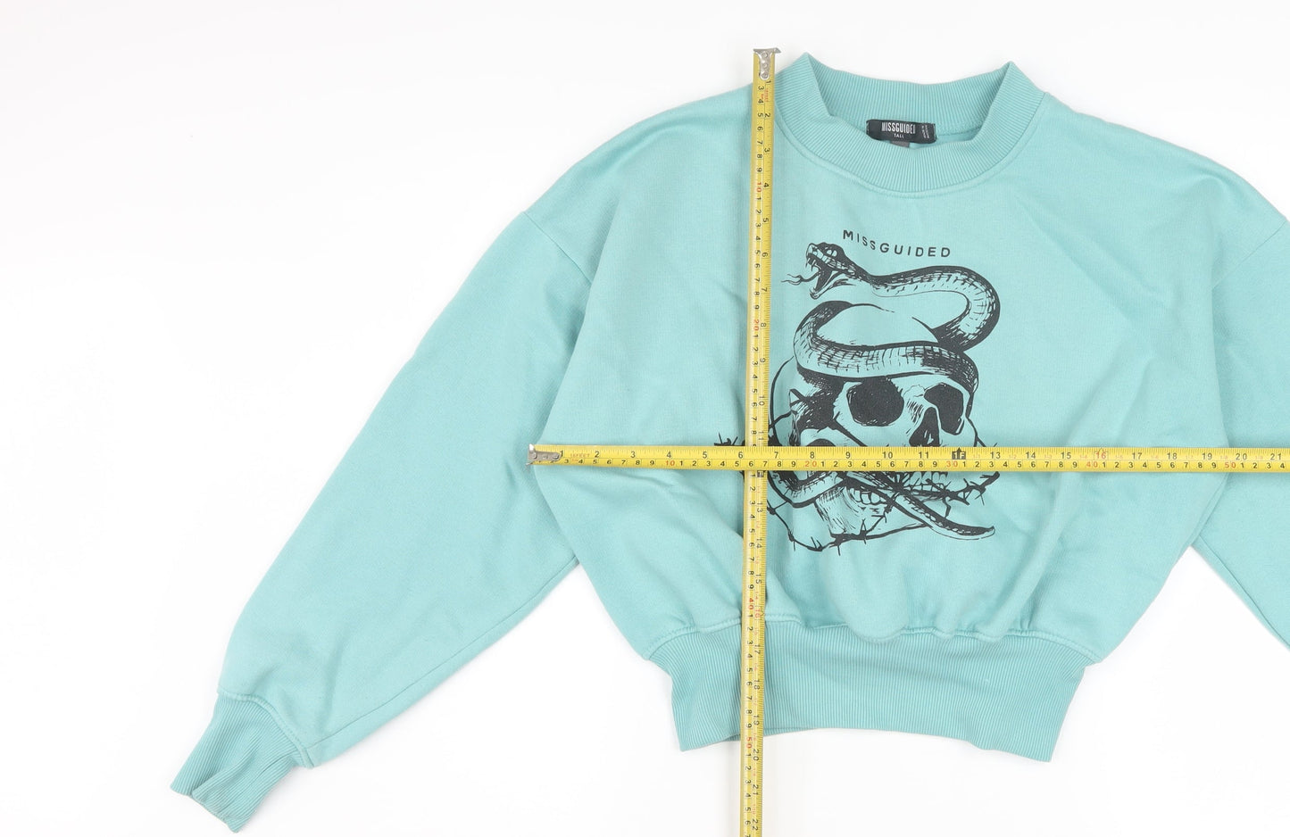 Missguided Women’s Blue Tall Skull Snake Graphic Pullover Sweatshirt UK 12