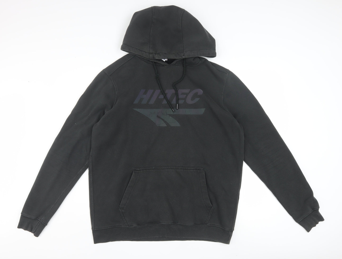 Hi-Tec Men's Black Pullover Hoodie L Graphic Hooded Sweatshirt