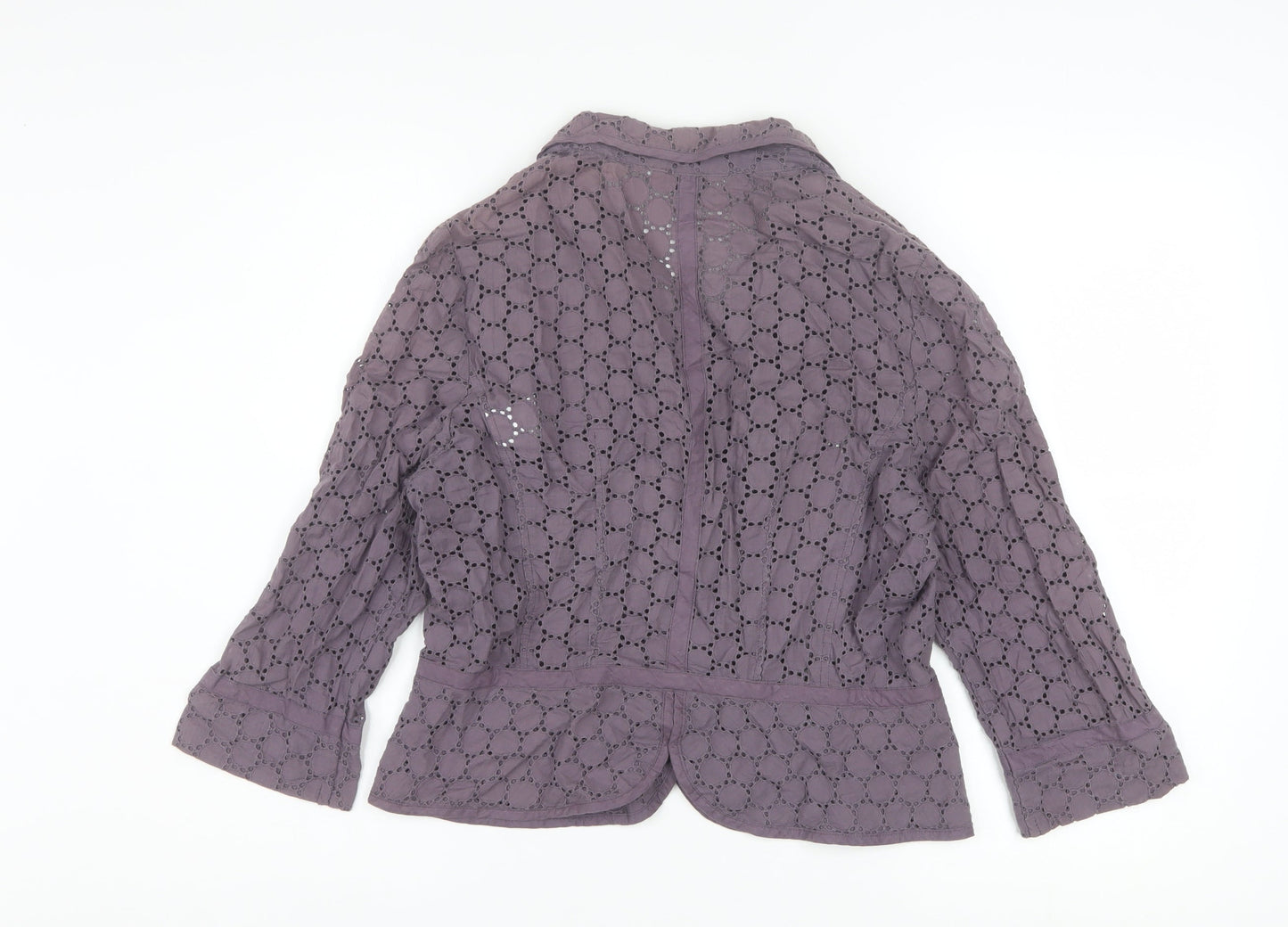 Marks and Spencer Womens Purple Cotton Lace Blazer UK 14