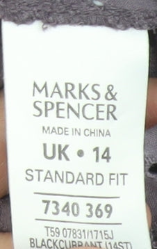Marks and Spencer Womens Purple Cotton Lace Blazer UK 14