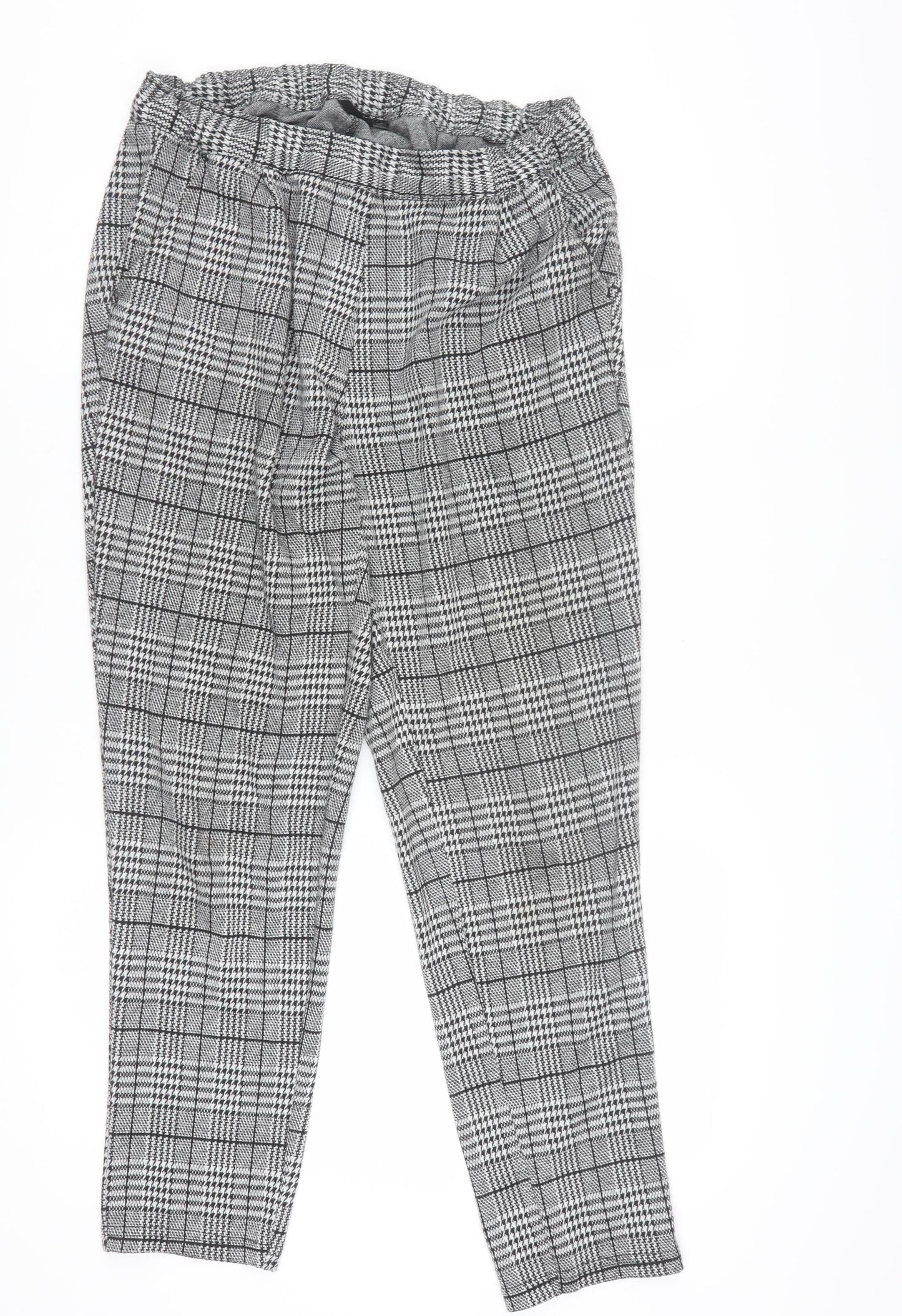 Esmara Women's Grey Check Tapered Trousers Size 12-14