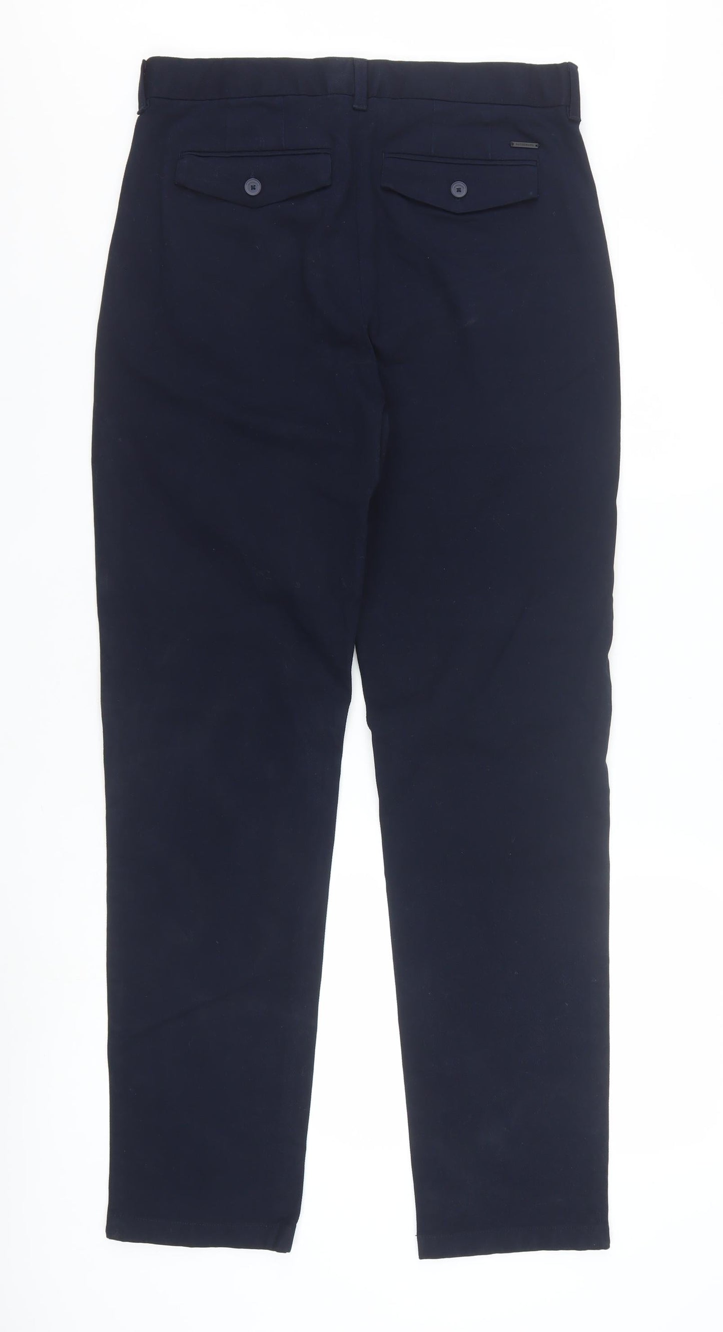 Marks and Spencer Men’s Blue Chino Trousers 30x33 Slim Fit Stretch