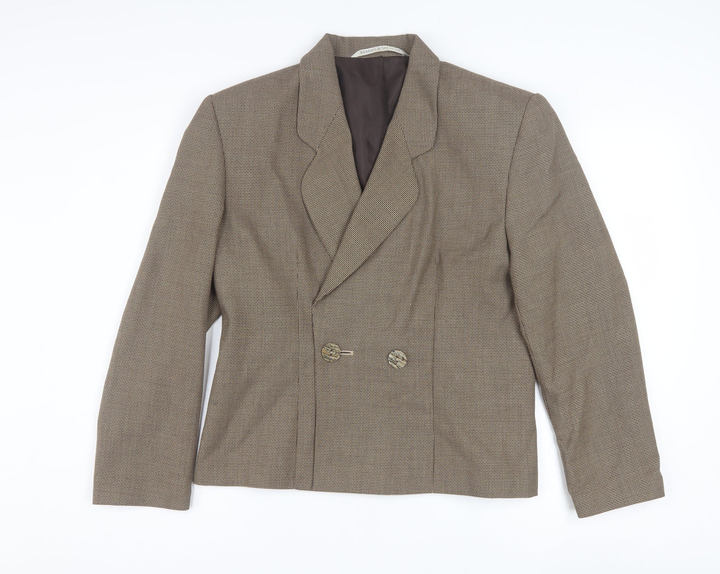 Marks and Spencer Women’s Brown Checked Blazer UK 14 Classic Workwear