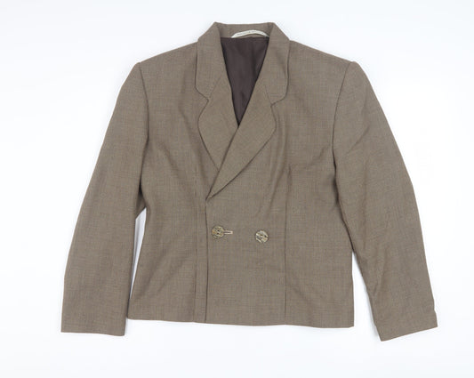 Marks and Spencer Women’s Brown Checked Blazer UK 14 Classic Workwear