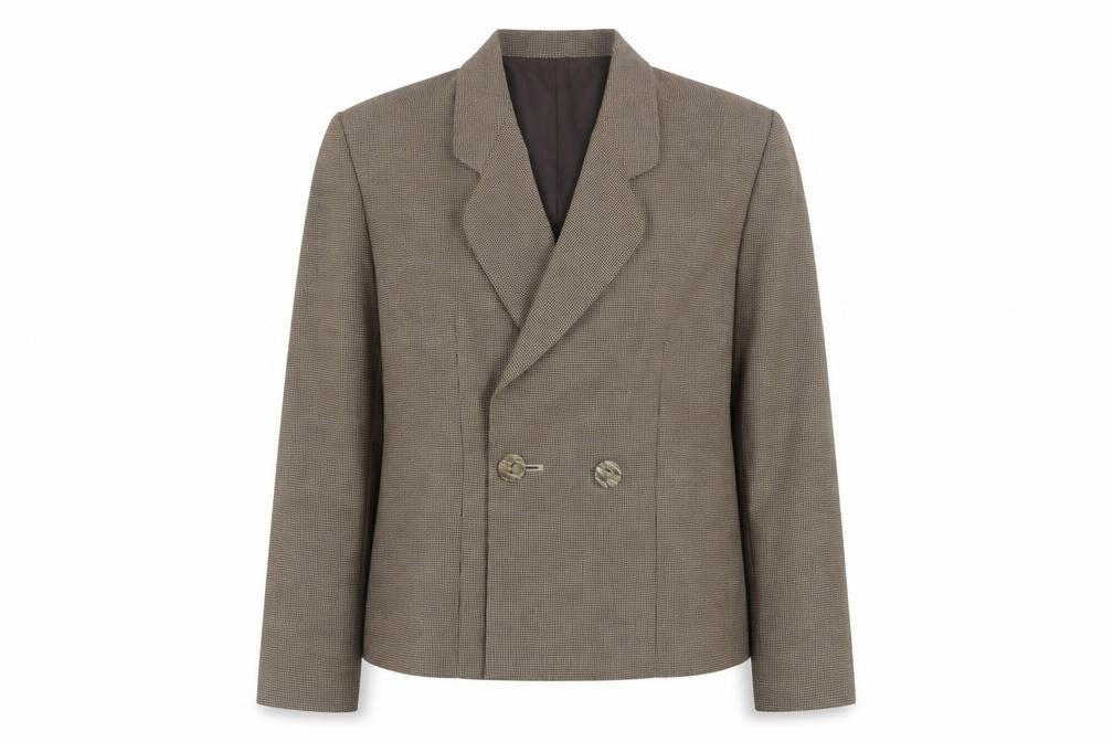Marks & Spencer Women’s Brown Checked Blazer UK 14 Classic Workwear