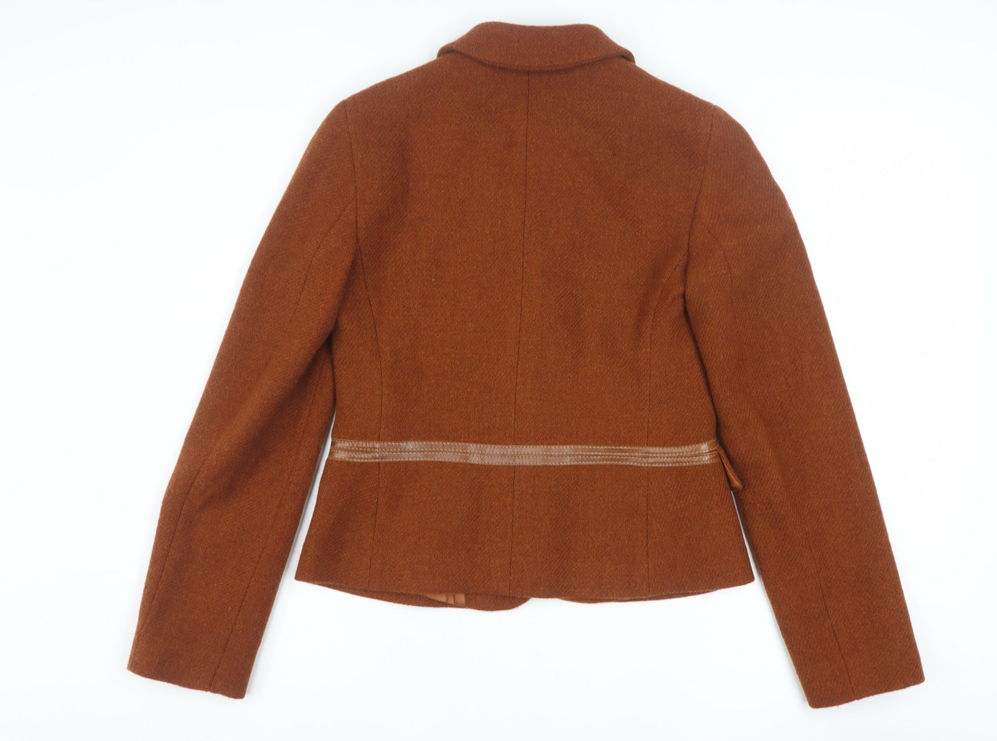 Henry Cotton's Women's Brown Wool Tweed Blazer Size 12 Classic Short