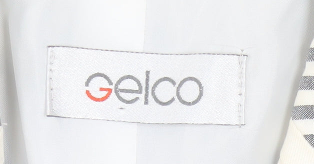 Gelco Women Grey Striped Cotton Blend Classic Blazer Size 16