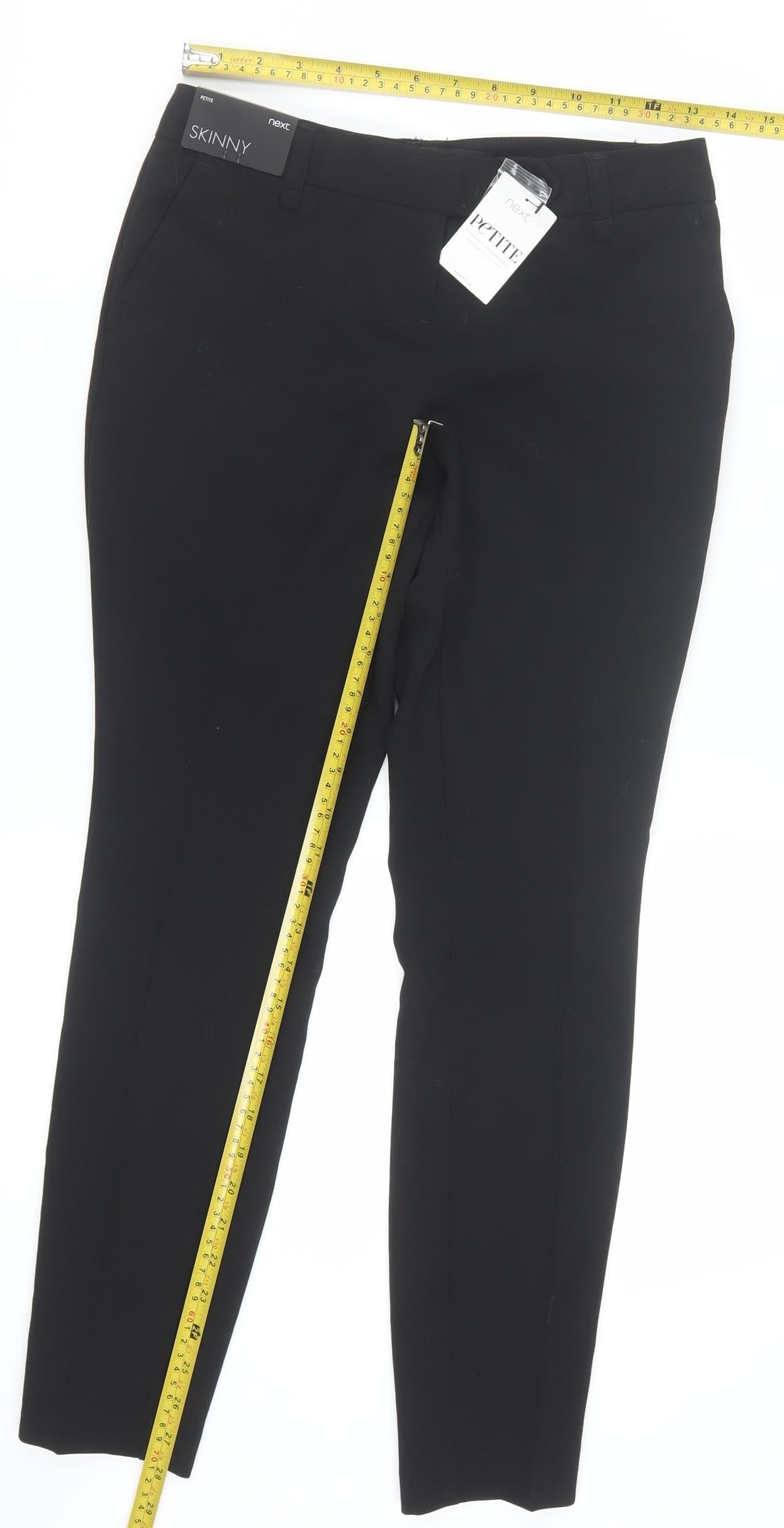 Next Womens Black Petite Skinny Trousers Size 6 Slim Fit Business Workwear