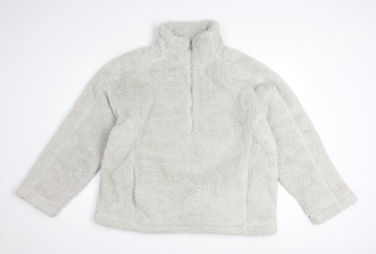 Next Womens Grey 1/2 Zip Fleece Pullover Sweatshirt Size M