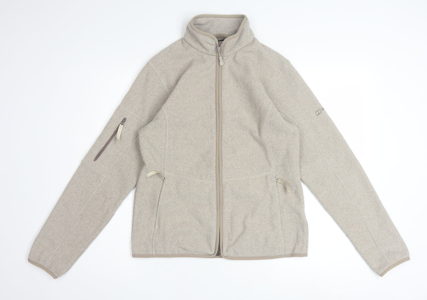 Berghaus Women's Beige Fleece Jacket Size 12 Full Zip Outdoor Coat