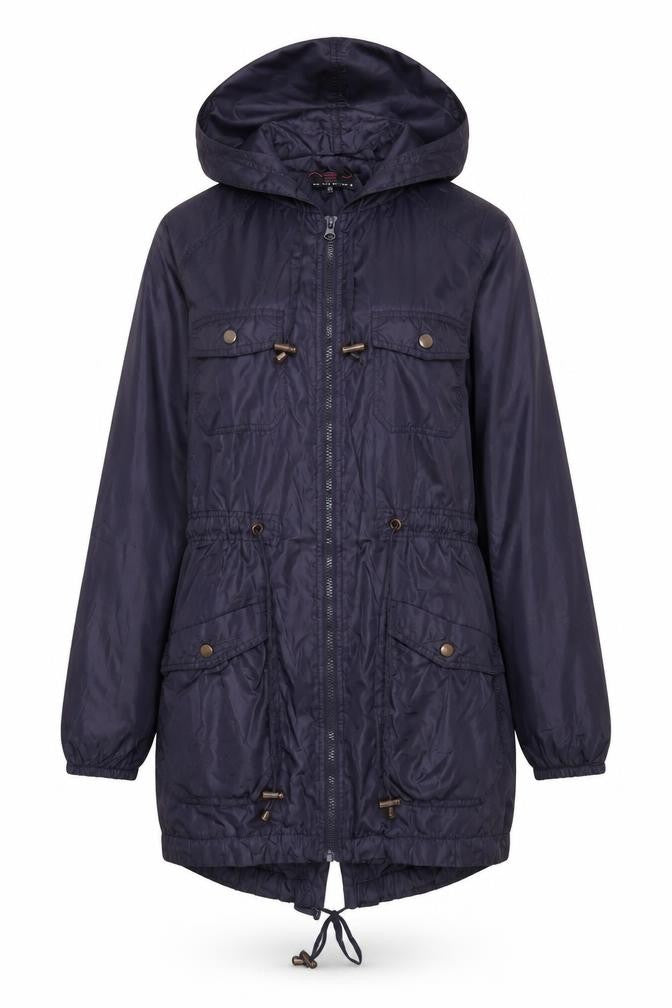 New Look Women's Navy Hooded Parka Jacket Size 10 Polyester