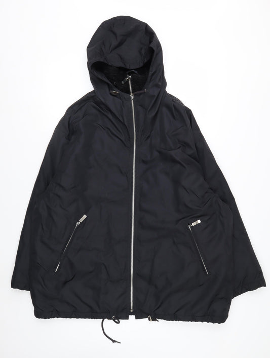 Olsen Collection Women's Black Hooded Parka Jacket Size 12