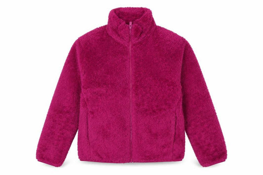 Uniqlo Womens Pink Fleece Full Zip Hoodie M Warm Lined Casual