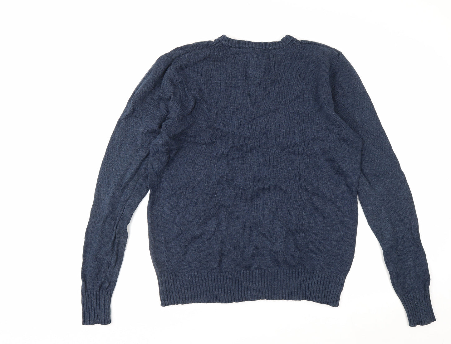 Lee Cooper Men's Blue Cotton Crew Neck Pullover Jumper Size L
