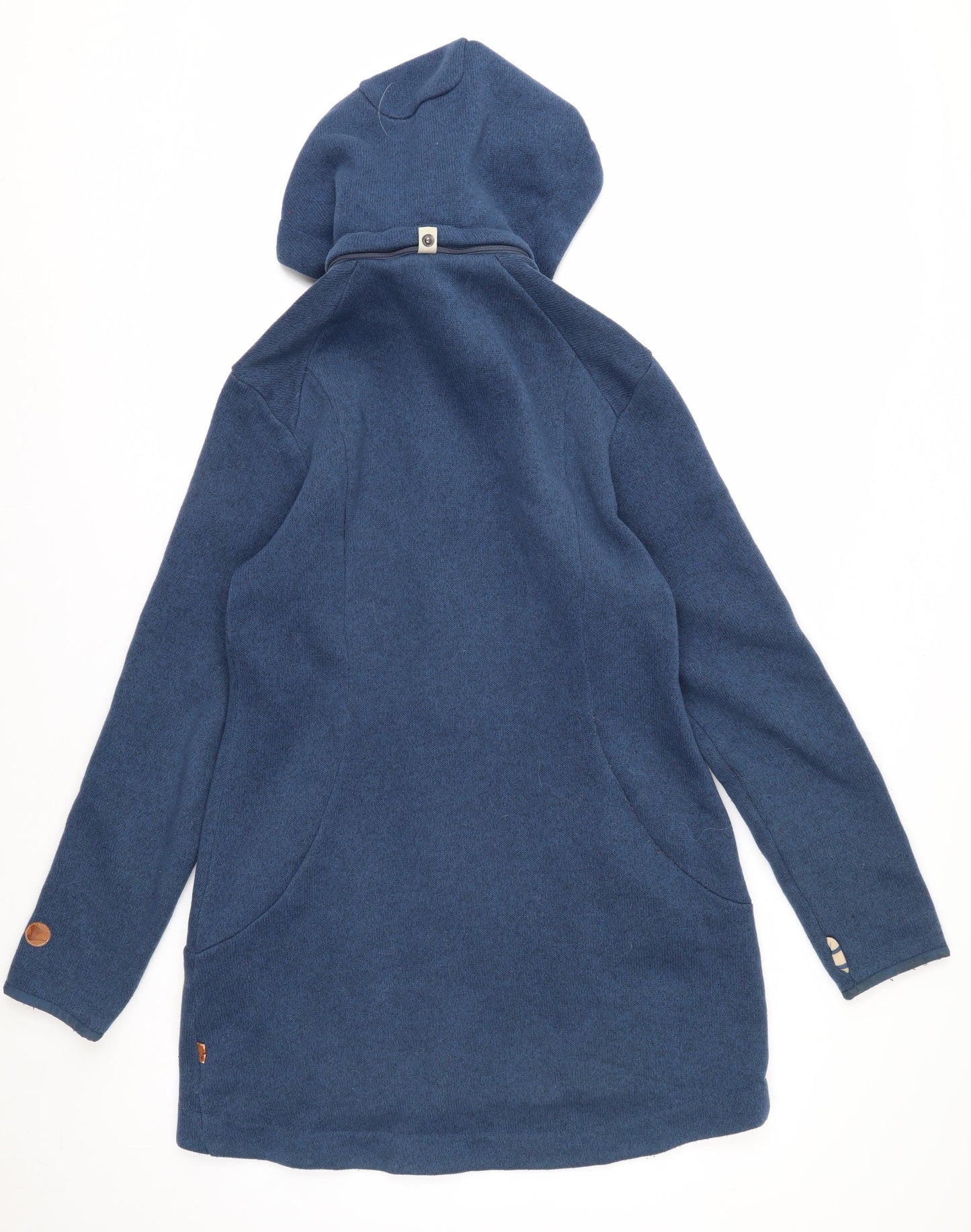 Finside Women Blue Hooded Parka Coat Size 12 Polyester Fleece