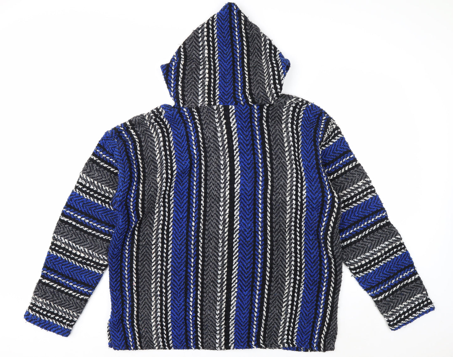 Orijinal Men’s Blue Striped Pullover Baja Hoodie M Relaxed Fit