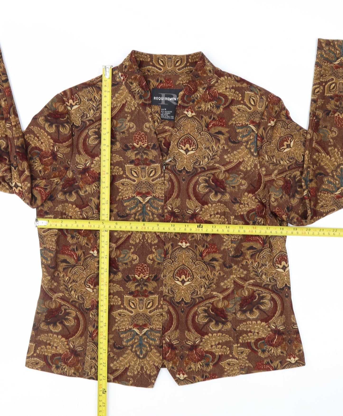 Requirements Women's Brown Paisley Classic Blazer Size M