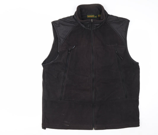 Timberland Men's Black Fleece Lined Bodywarmer Waistcoat Size L