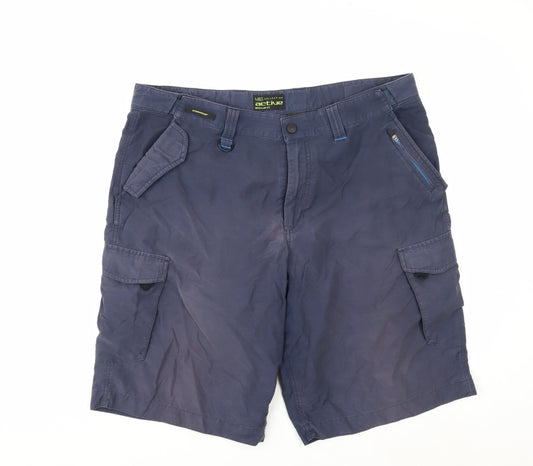 Marks and Spencer Men's Blue Cargo Shorts Size 36 Regular Fit
