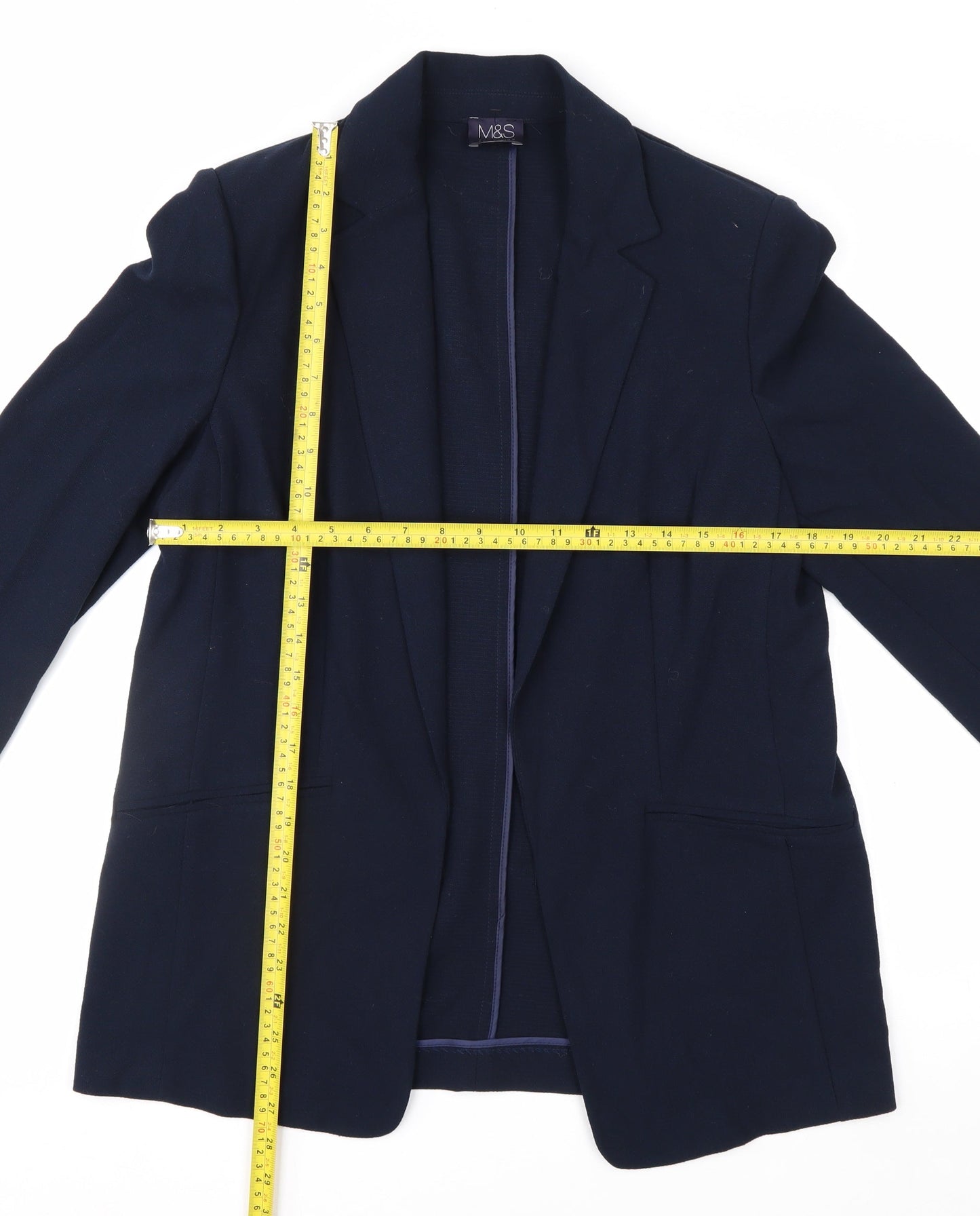 Marks and Spencer Women Blue Blazer UK 12 Classic Workwear Jacket