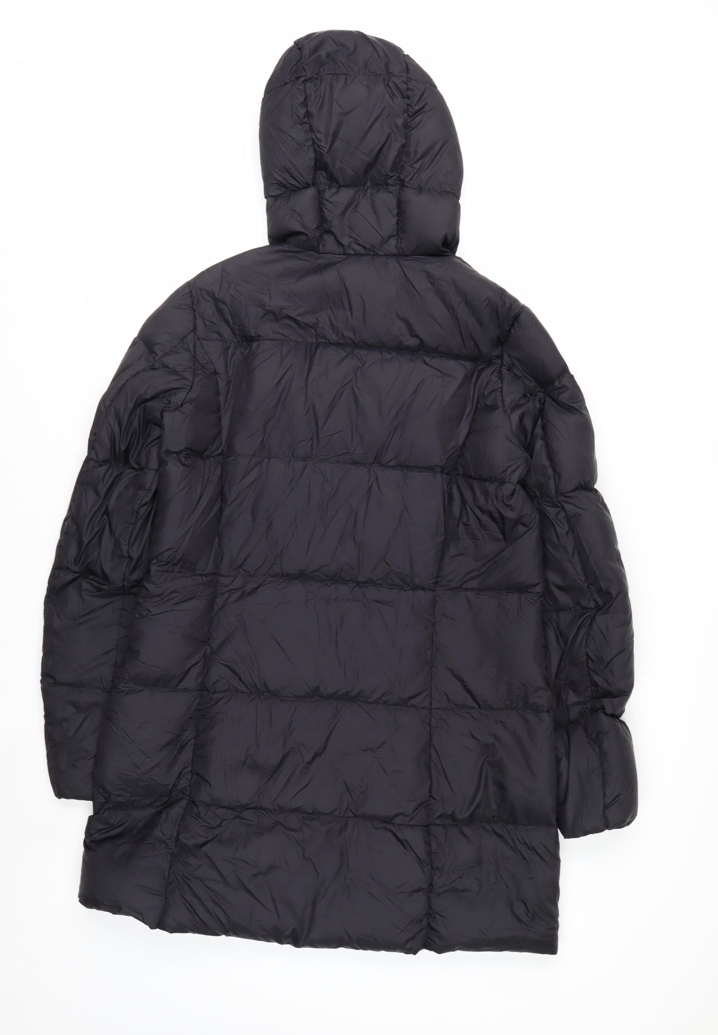 Eddie Bauer Women Black M Hooded Long Puffer Jacket Warm Winter Coat