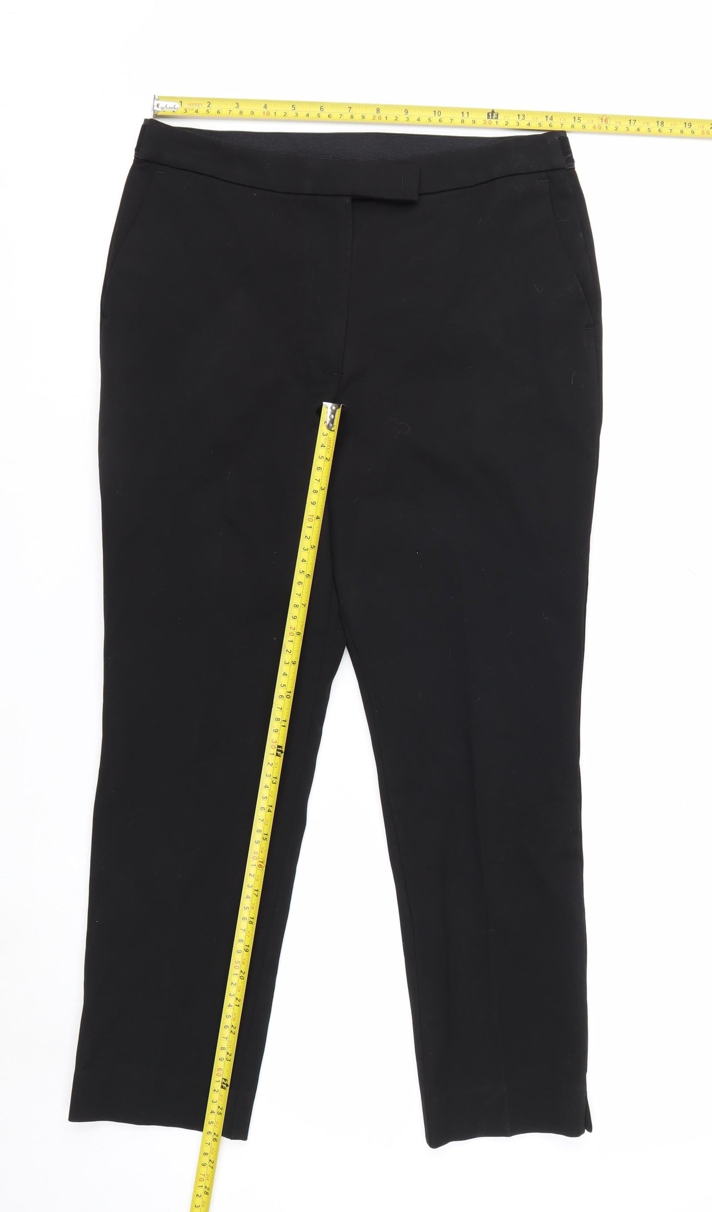Marks and Spencer Women's Black Size 12 Ankle Slim Trousers