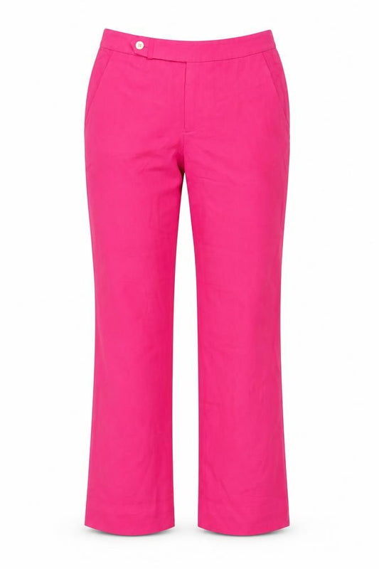 Ralph Lauren Petite Pink Silk Straight Leg Women's Trousers 2P