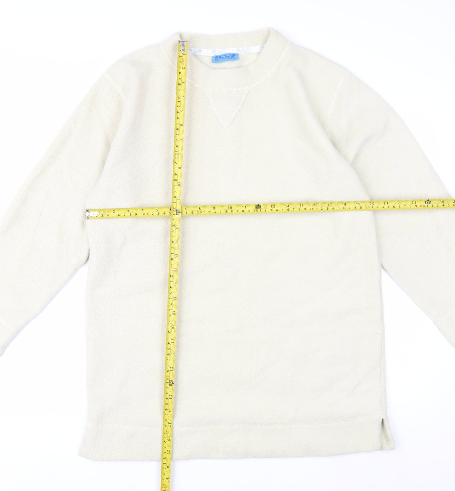 Blue Express Women Beige Pullover Sweatshirt UK 12/14 Polyester Fleece