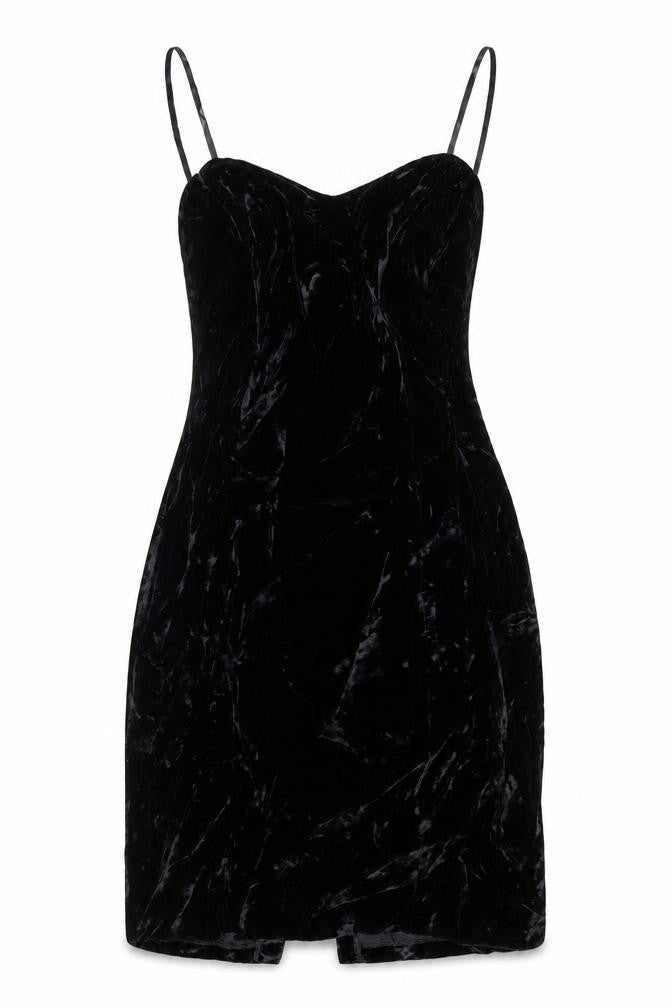 Nadine Boutique Women Black Velvet Slip Dress Size 10 Party Cocktail