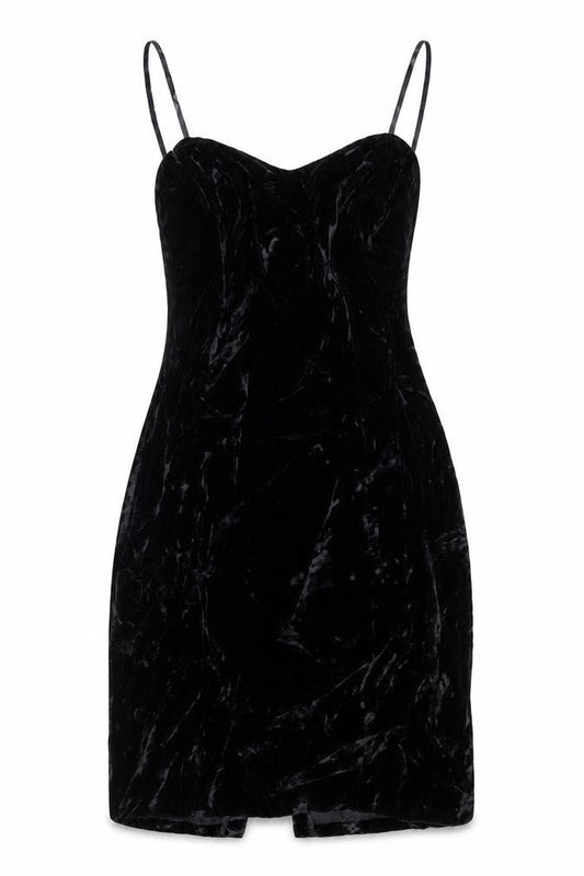 Nadine Boutique Women Black Velvet Slip Dress Size 10 Party Cocktail