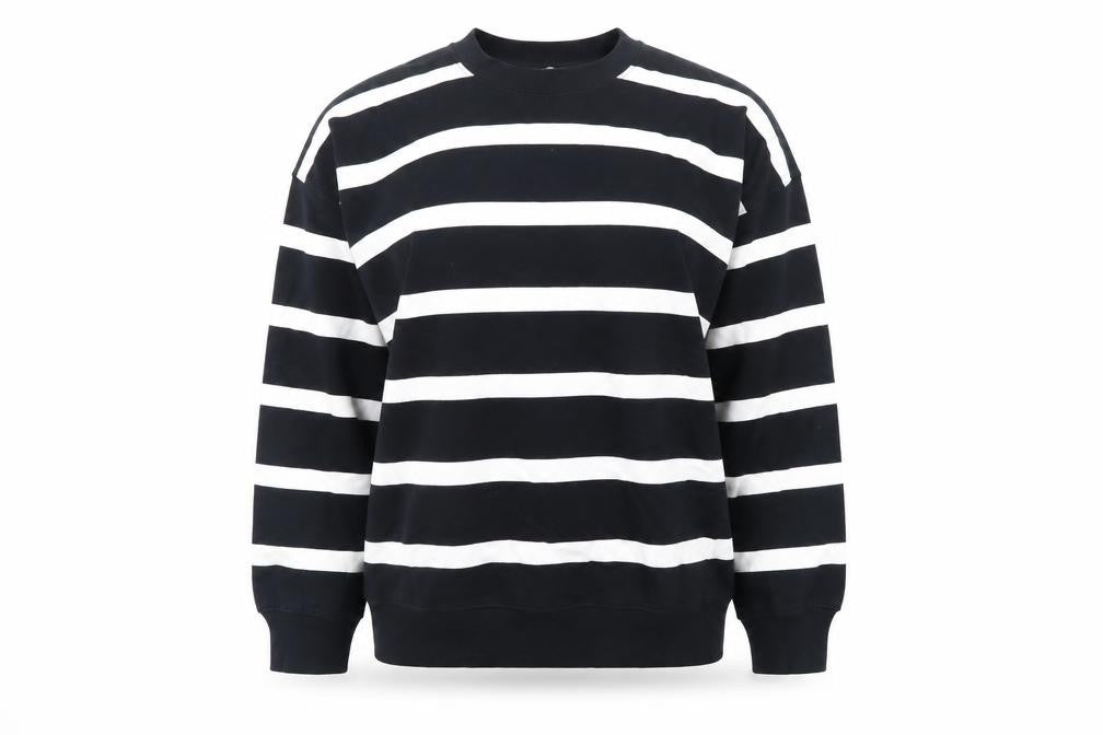 Marks and Spencer Women's Black White Striped Pullover Sweatshirt M