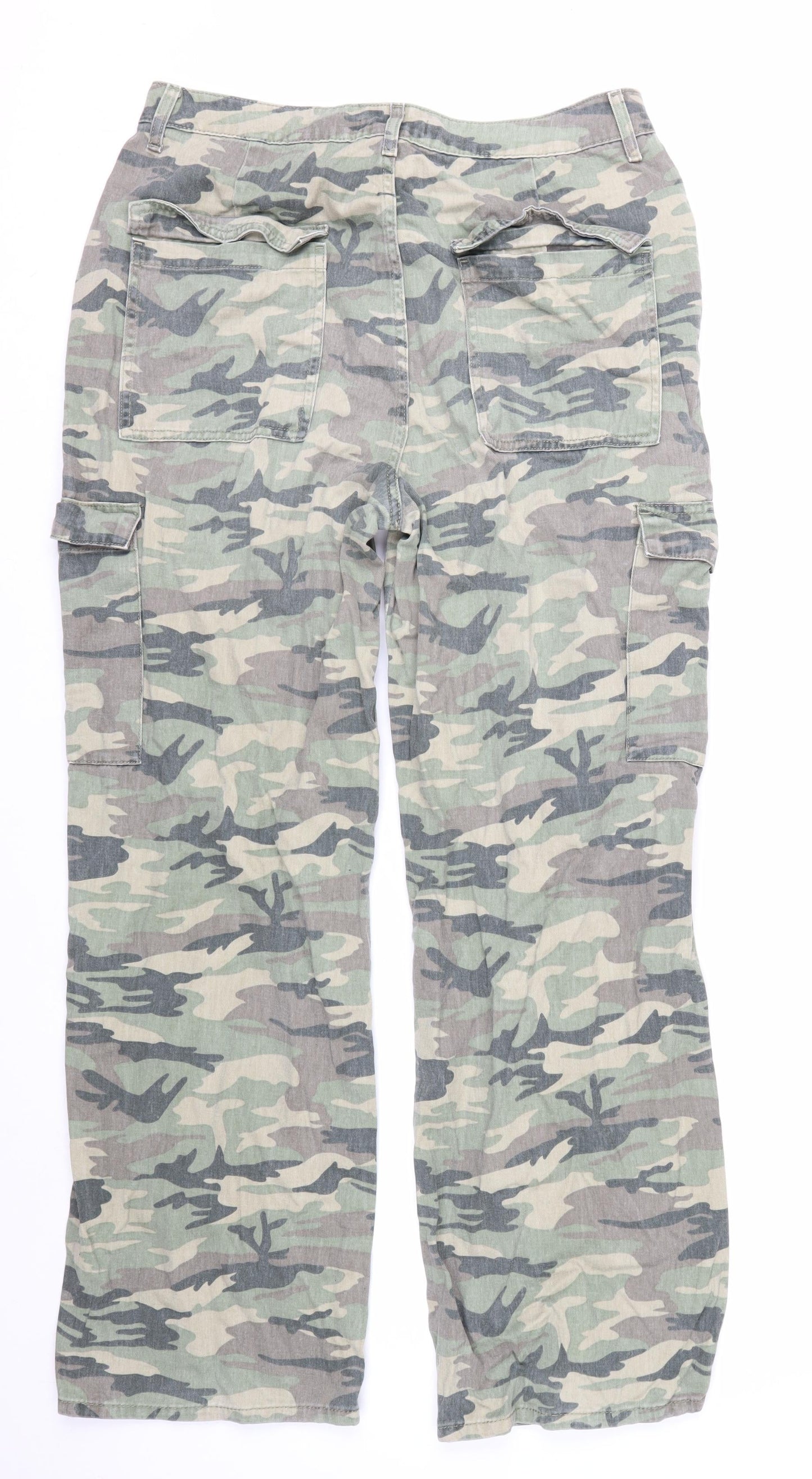 Denim Co. Women's Green Camouflage Cargo Jeans Size 16
