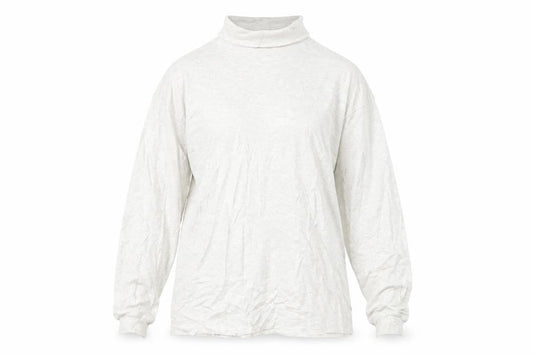 Country Trader Womens White Roll Neck Long Sleeve Cotton Top M