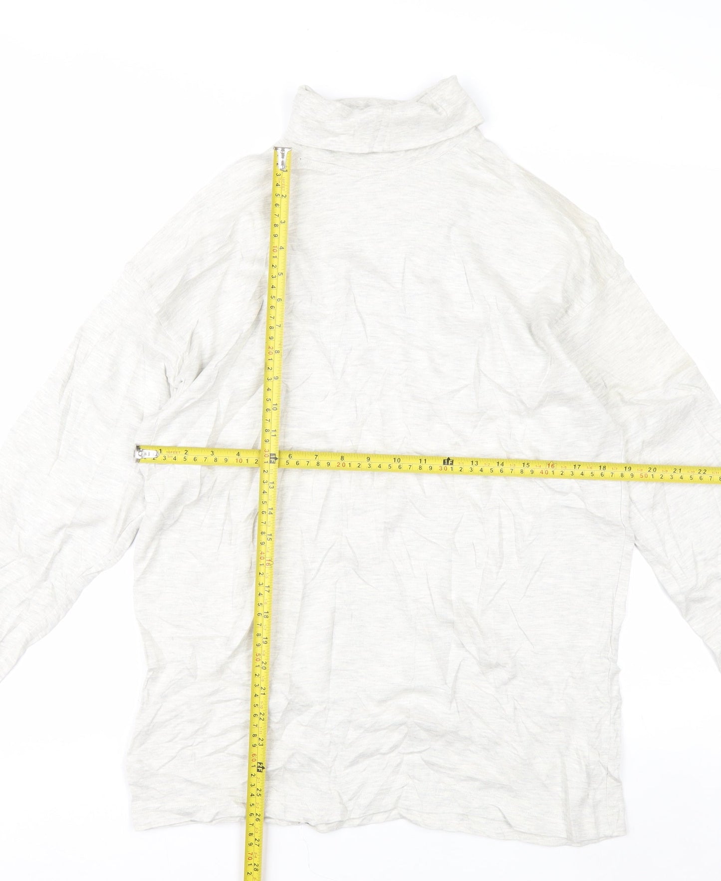 Country Trader Womens White Roll Neck Long Sleeve Cotton Top M